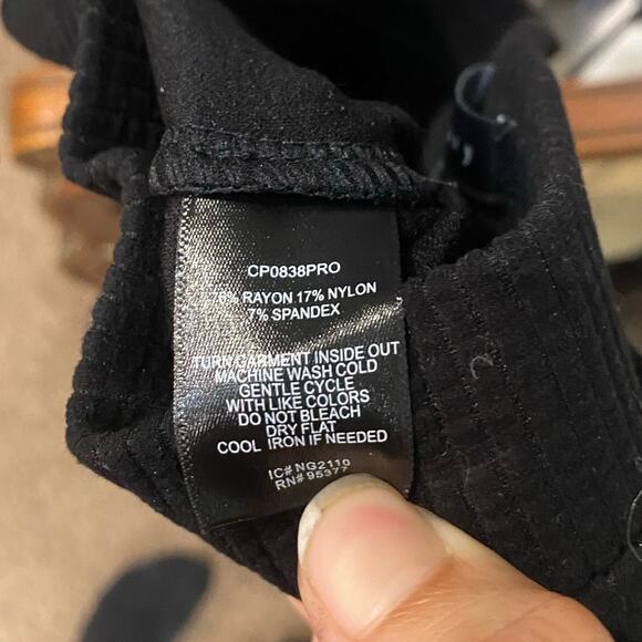 Sanctuary Black Ribbed Wide Leg Pants Sz L - Picture 6 of 12